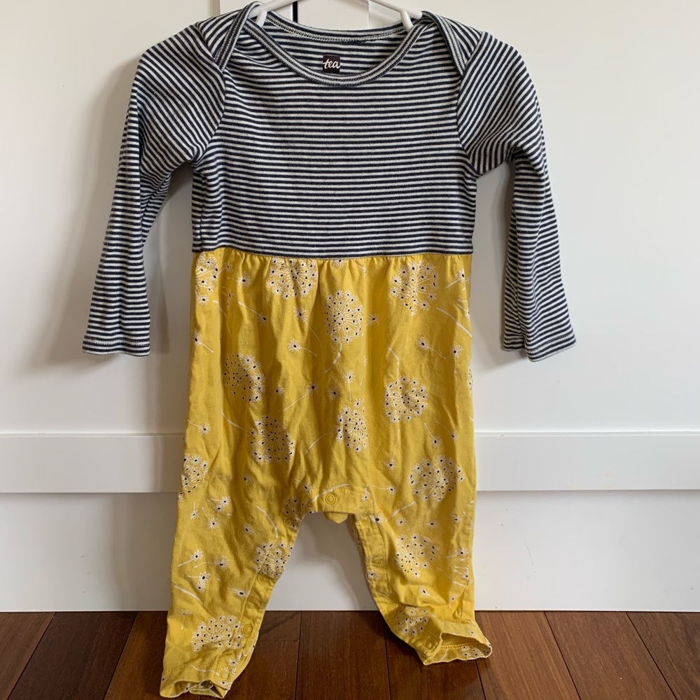 Tea Collection Button Romper (12-18m)